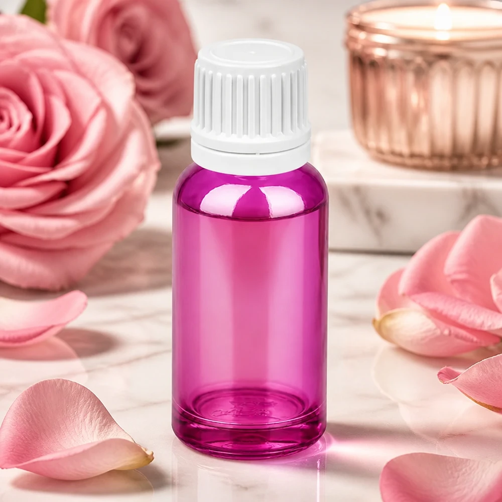 Handig 20ml flesje met 0,7mm druppelaarinzet in elegant violet voor schoonheidstoepassingen