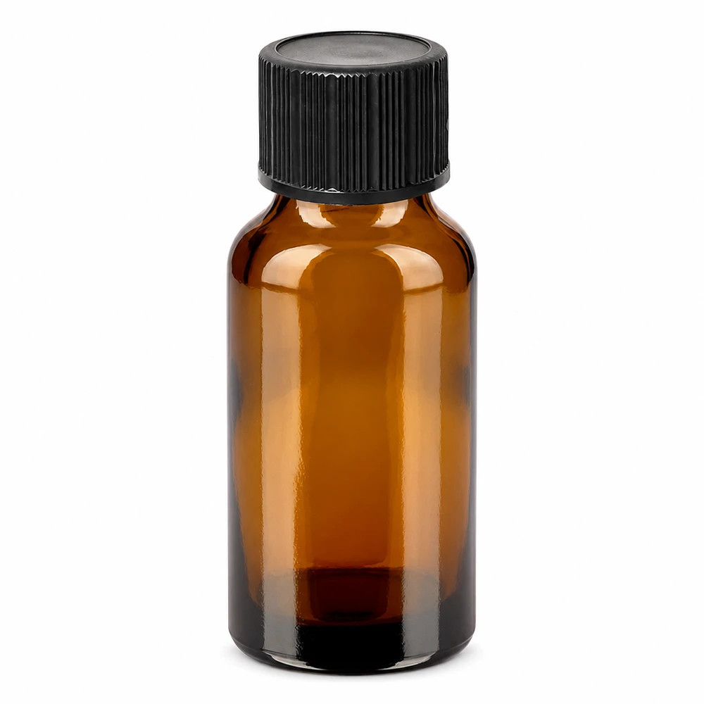 20ml druppelfles 1mm zwart STD BrownLine UT18/20 Compacte 20 ml amberkleurige glazen doseerfles voor cosmetica en aromatherapie