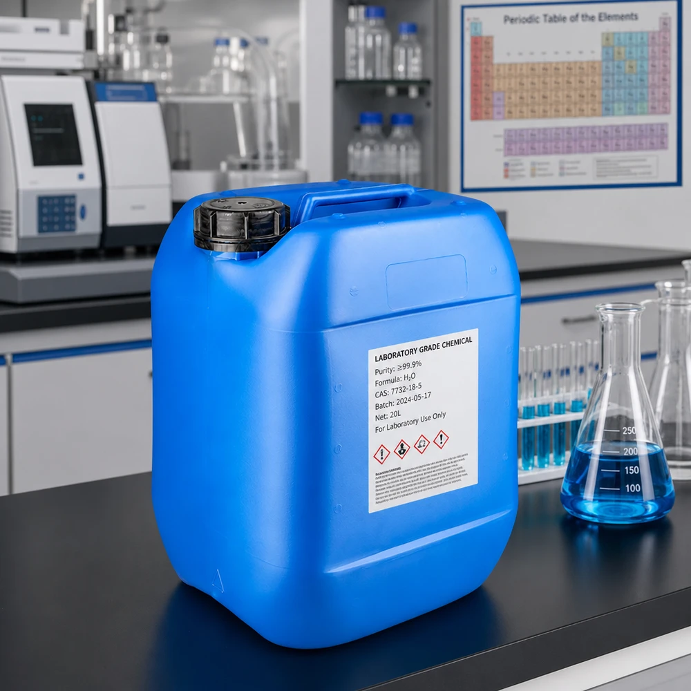 Blauwe jerrycan van 10 liter met zwarte OV-sluiting voor vloeistoffen in de industriële sector