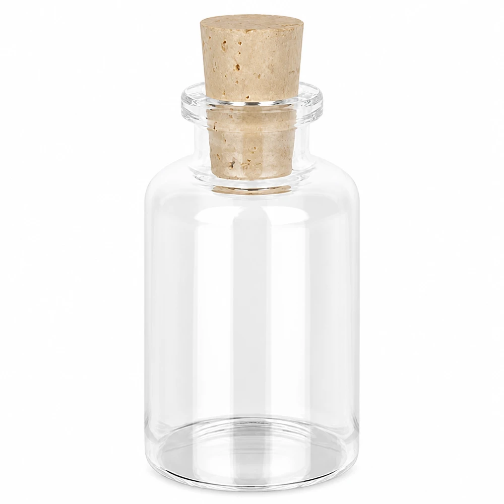 Injectiefles helder glas 30ml met kurk 11/14mm Apothekerflasche Klarglas 30ml mit Naturkorkverschluss 14mm für Öle Salze und Dekorationen