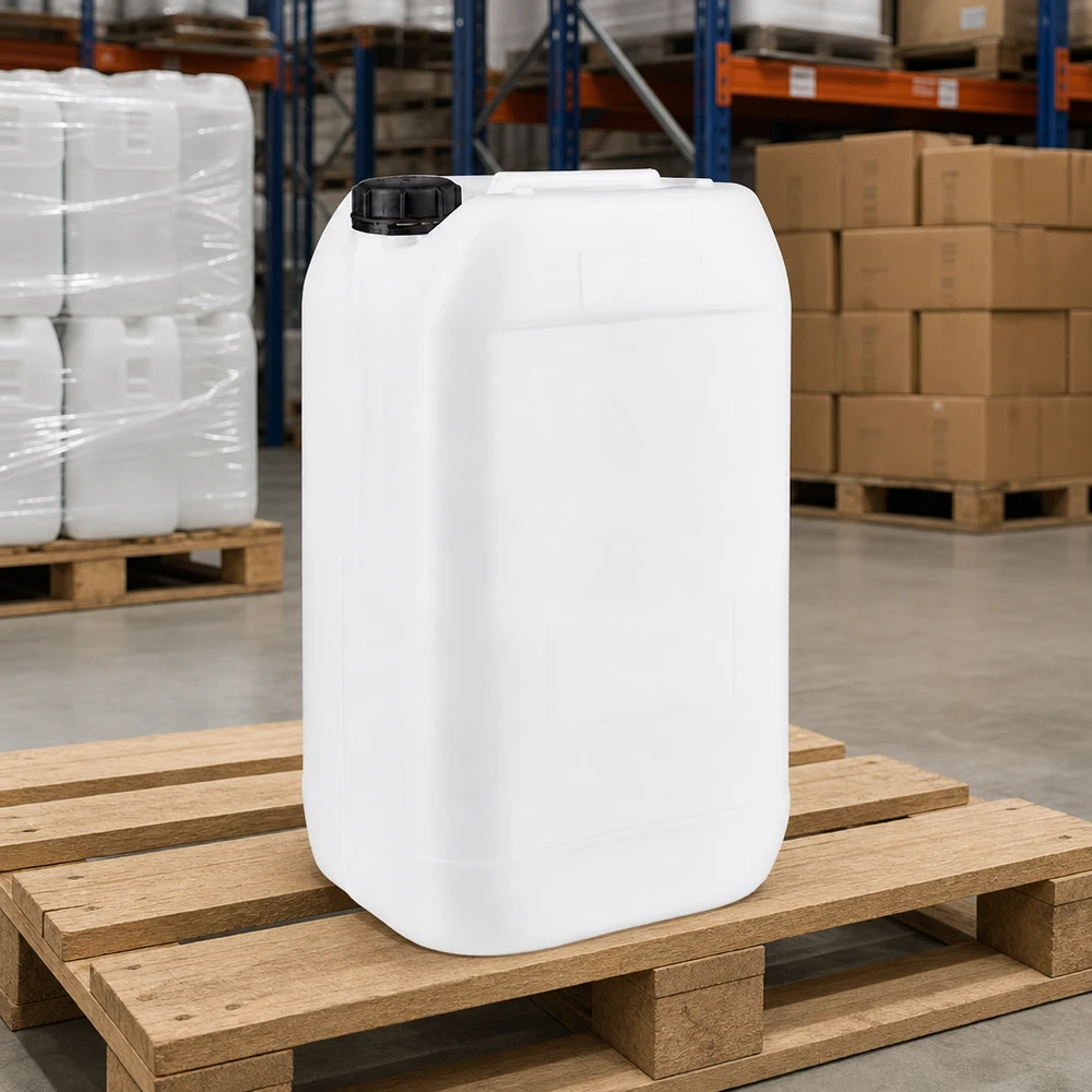 Jerrycan van 15 liter, UN-gecertificeerd voor het vervoer van gevaarlijke stoffen, met zwarte schroefdop