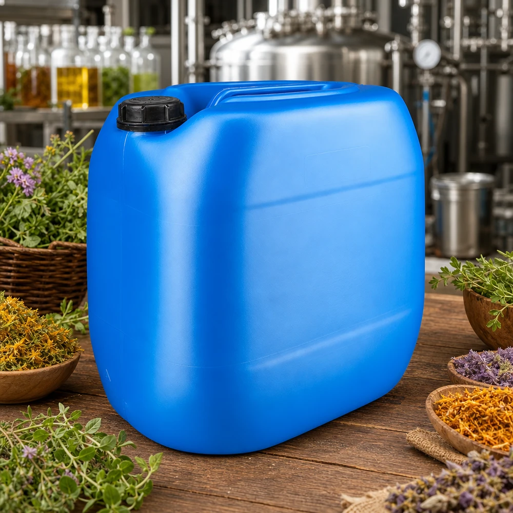 Voedselveilige jerrycan van 30 liter, blauw, met schroefdop, OV, voor de productie van natuurlijke cosmetica