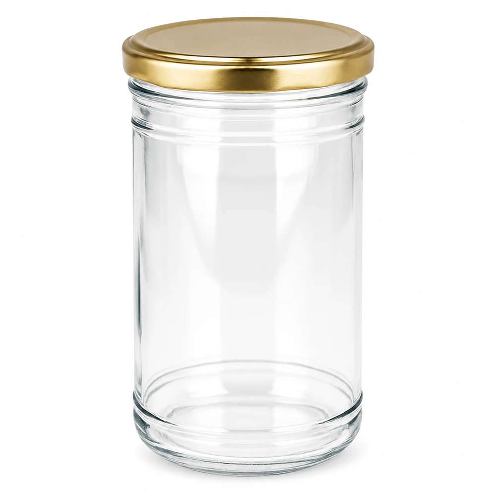 Lege 1053ml mason jar met gouden BasicSeal deksel voor het conserveren en inblikken van voedsel