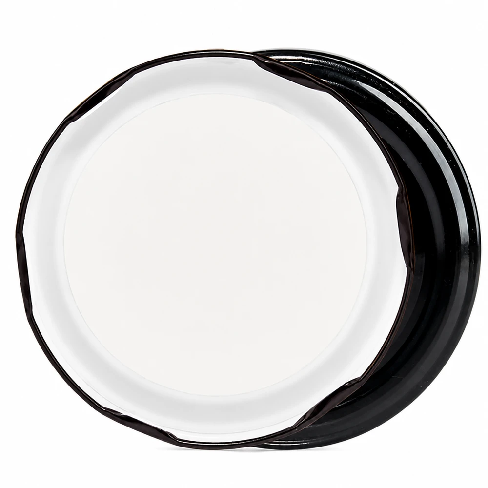 UNiTWIST TO82 schroefdop, zwart met witte BioSeal-binnenafdichting – close-up