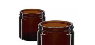 Glazen pot bruin zonder deksel