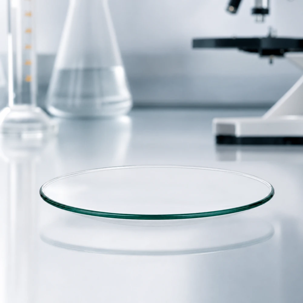 Ronde laboratoriumschaal met een diameter van 8 cm en een dunne rand voor eenvoudige hantering in het laboratorium