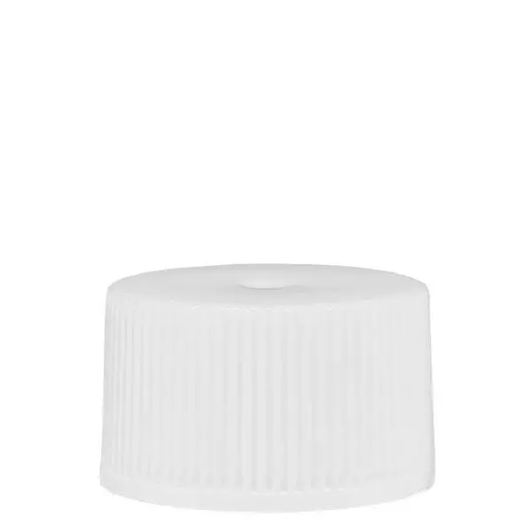 Schroefsluiting 25 mm wit PP met standaard met afdichting Schroefsluiting 25 mm wit PP met standaard met afdichting