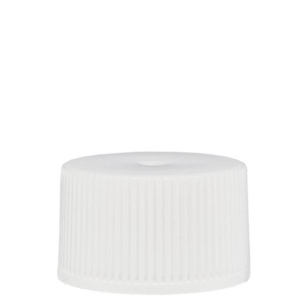 Schroefsluiting 25 mm wit PP met standaard met afdichting