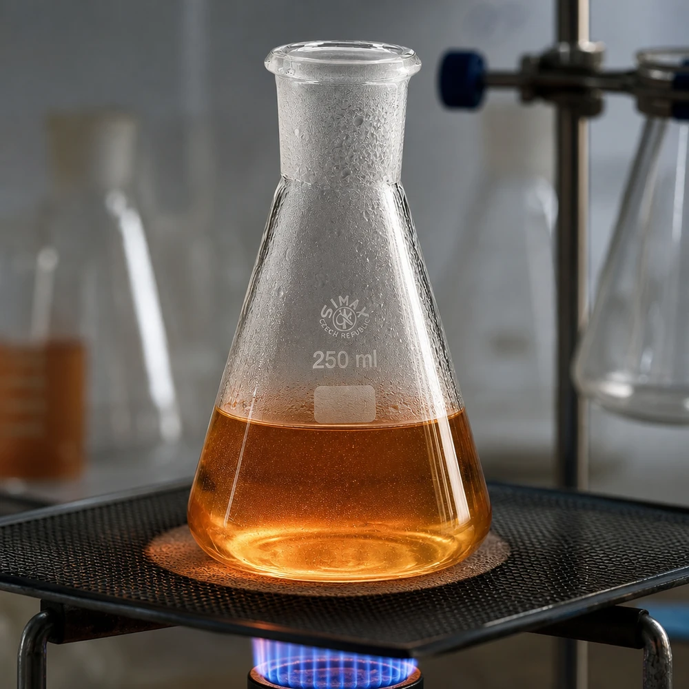 Erlenmeyer 250ml nauwe hals borosilicaat met slijpstuk 29/32 Erlenmeyer 250ml nauwe hals borosilicaat met slijpstuk 29/32