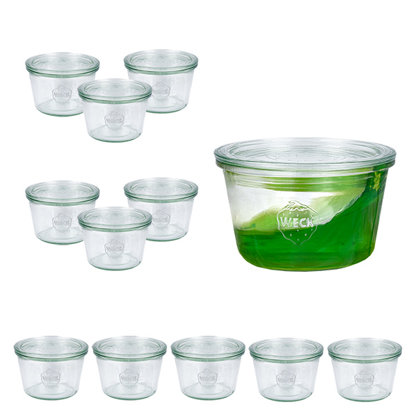 Set van 12 Weck bokalen van 370 ml met 12 glazen deksels Set van 12 Weck bokalen van 370 ml met 12 glazen deksels