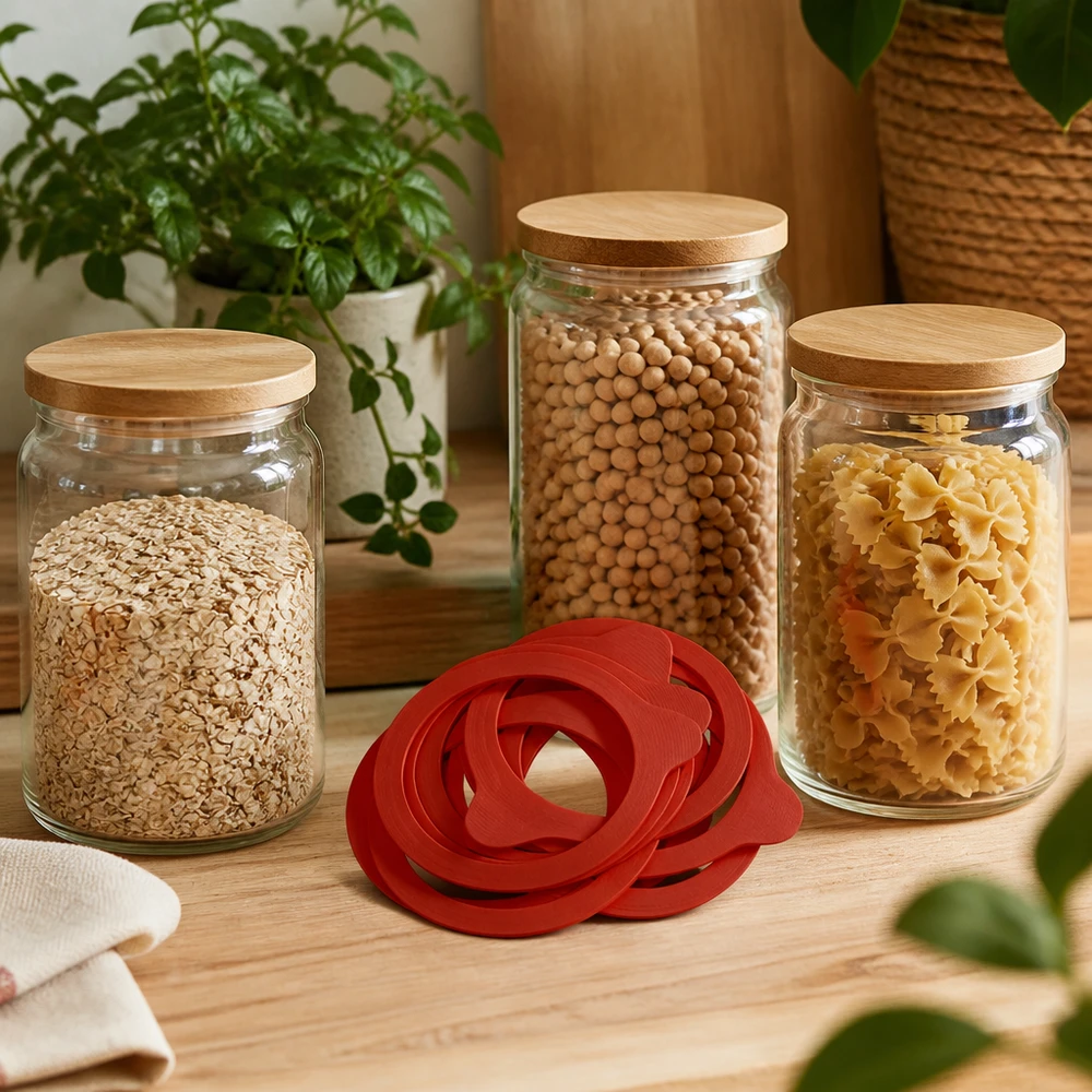 Weck-ring RR100 Rode inmaakringen RR100 Natuurrubber voor voorraadpotten met pasta peulvruchten havervlokken Keukendecoratie