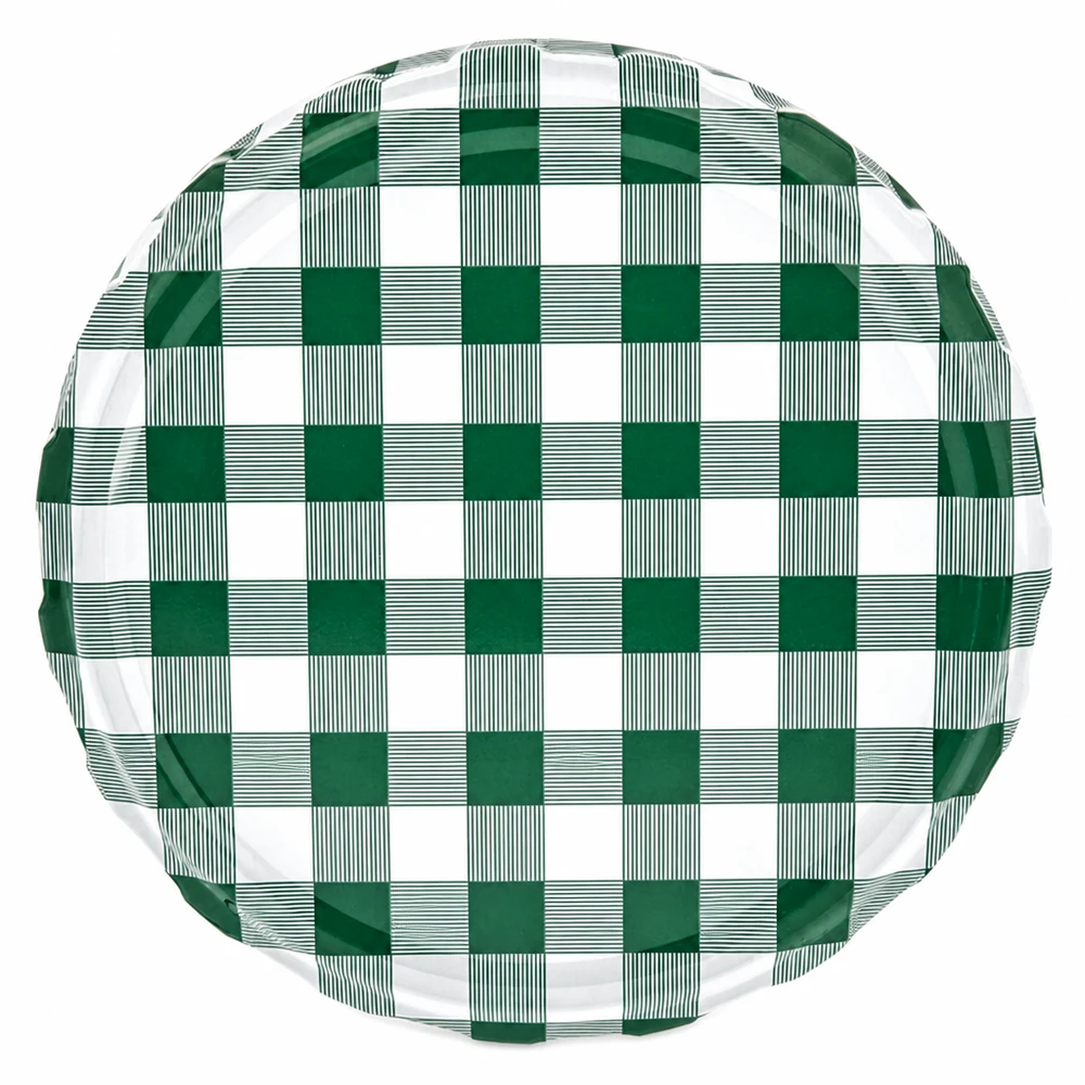82mm BasicSeal deksel ruit groen/wit (TO82) UNiTWIST Twist-off-deksel 82 mm BasicSeal, geruit, groen-wit, voor jam en conserven