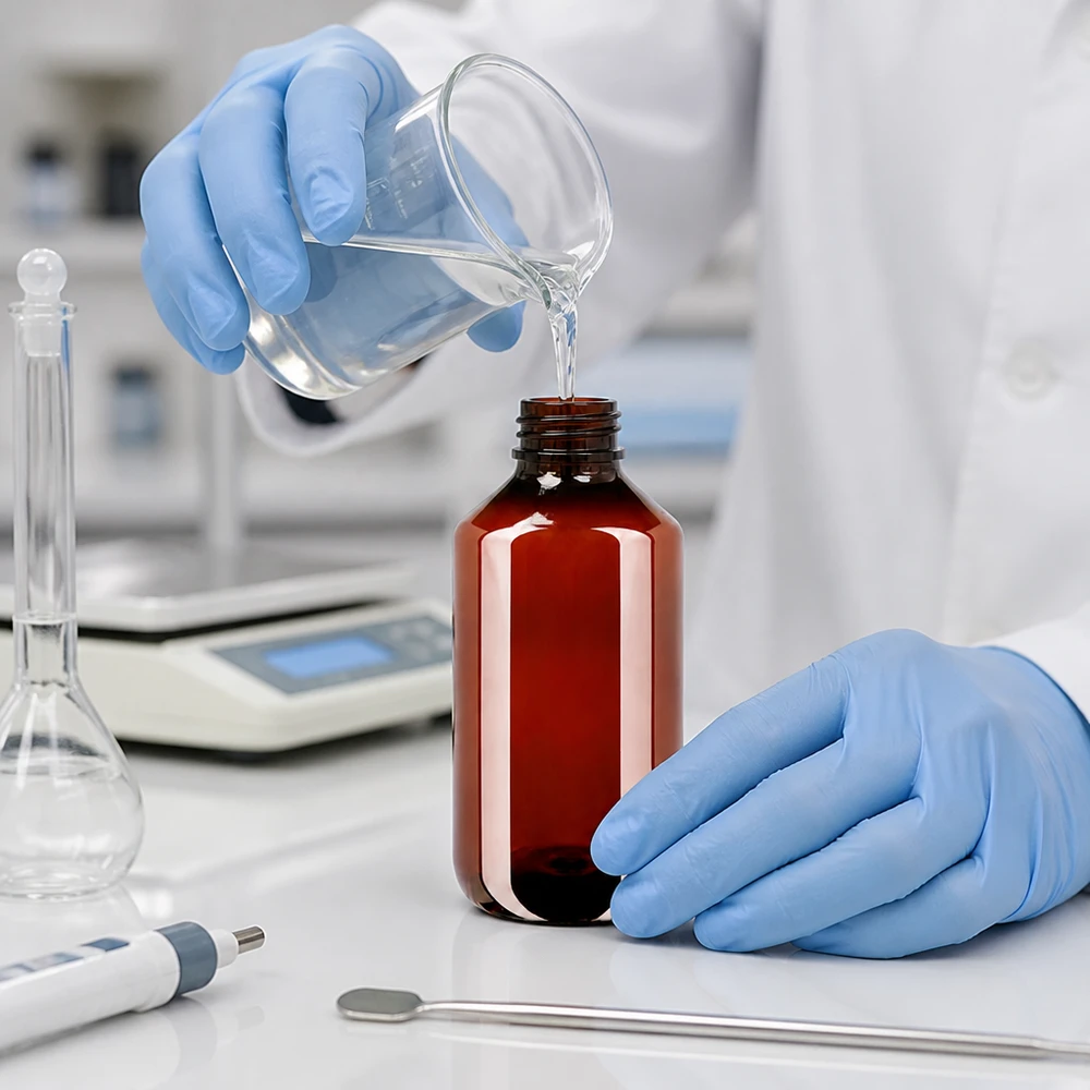 500ml PET medicijnfles - schroefsluiting VR wit - doseerbeker 30ml blank Professionelle Abfüllung 500ml PET Flasche bernstein Messbecher pharmazeutischer Betrieb