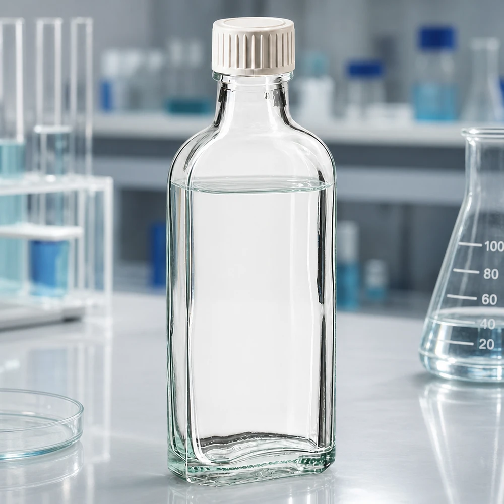 Chemicaliebestendige glazen fles van 100 ml met afdichtende schroefdop en Erlenmeyer-kolf