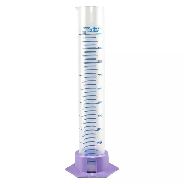 1000ml maatcilinder PP, maatverdeling met voet