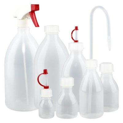 Laboratoriumflessen met smalle hals en dop