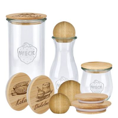 WECK (bedrukte) houten deksels & houten bollen