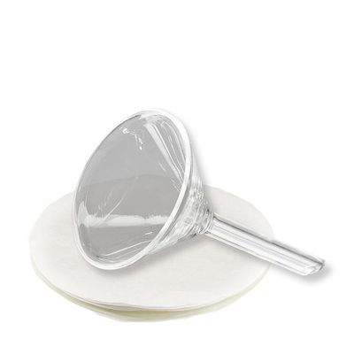 Glazen trechter & filtreerpapier